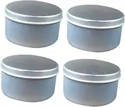 KONTONTY 4 Pcs DIY Candle Making Tin Boxes Silver Containers for Scented Candles Crafts Treats Easy to Use Lightweight for Home Projects