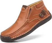 [Coramtty] Mens Business High-top Loafers Casual Slip on Shoes Lightweight Dress Refreshing Boots Classic Walking Driving Travel Outdoor