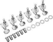 6 Sets Guitar Tuning Pegs, sturdy Zinc Alloy Machine Heads for Electric Guitars, Smooth Tuning with Tight String Fixing, Easy Adjusting for Long Term Use, Silver Color with