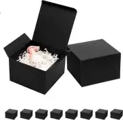 Mcfleet Black Gift Boxes with Lids 6X6X4 Inches 10 Pack Groomsmen Proposal Boxes