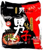 Paldo Namja Ramen Instant Noodle with Soup Base 4.06 oz x 5 Packs ( Pack of 12 )