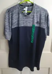 Adidas Climalite Blue Gray Crew Neck T Shirt Athletic Men's Size XL
