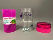 Brand New Personalised Name Pink Sistema 315ml Twist N Sip Coffee Travel Mug