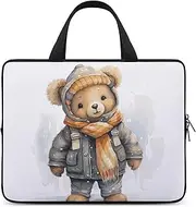 Laptop Case Sleeve Shockproof Computer Carrying Bag Cute Bear Laptop Bag Tote Lightweight Notebook Case Cover Traveling Briefcase Handle Bags for Travel Business 17inch, Cute Bear, 17inch