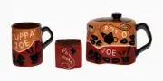 4 Pc HuesNbrews "POT O JOE" "CUPPA JOE" Individual Teapot Mug Creamer NWT DISC