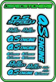 O.S ENGINES RC STICKER SHEET REMOTE CONTROL PLANE CAR OS SPEED TUNED BLUE BLACK