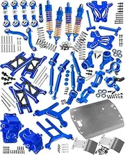 RCarmubWow RC Upgrades Part for 1/18 LaTrax Teton,Shock Absorber &Driveshafts &Suspension Arms &Shock Tower &Body Post &Diff Housing &Chassis &Turnbuckles Camber Links &Caster Block Set,Navy Blue