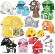 Farm Animals Toys，Montessori Toys for Babies，Toys for 3 + Year Old，Little People Farm 10 Farm Animals and 10 Barns,10 Keys Baby & Toddler Toys，Learning & Education Toys