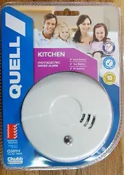Smoke Alarm New Quell Kitchen Photoelectric Detector 10 Year Warranty w/ Battery