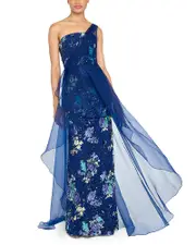 Theia Noemi One Shoulder Sequined Gown