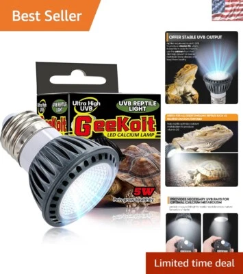 Premium 5-Watt High-Intensity UVB Reptile Light for Bearded Dragons & Tortoises