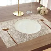 Non-slip Dining Accessory Heat-resistant Pvc Mat Table Placemat with Pattern