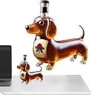 Dachshund Whiskey Bottle - Dachshund Dog Whiskey Bottle | Red Wine Decanter | -Shaped Alcohol Bottles for Liquor | Funny Wine Container Dispenser | Decorative Animal Figurine for Room