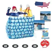 Expandable Inflatable Snow Bunker with Patch Kit - Perfect for Snowball Fights