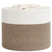 Goodpick Large Cotton Rope Basket Blanket Basket Living Room 15.8"x15.8"x13.8...