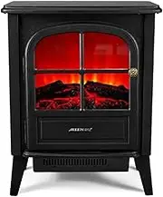 Electrical Fireplaace Heating Stove 2000W Electric Fireplace Stove Electric Fire - Freestanding Fireplace Heater with LED Flame Effect Adjustable Flame Color and Speed Outdoor Patio Heating,Practical