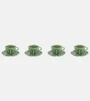[Bordallo Pinheiro] Bordallo Pinheiro Couve set of 4 espresso cups and saucers