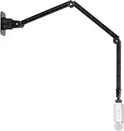 360° Desk Clamp Mount Suspension Boom Scissor Arm Tripod Stand Holder with Ball Head Adapter for Logitech Webcam C922x C922 C930e C930 C920 C615-black