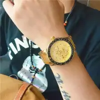 在飛比找Yahoo!奇摩拍賣優惠-2018領翔男士鋼帶手錶潮男學生表時尚潮流嘻哈表金色手錶夜光