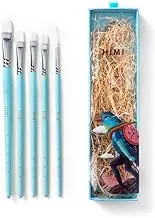 HIMI—Gouache/Watercolor Paint Brushes Set 5 Pcs for Acrylic Oil Watercolor Face & Body Gouache Painting Nice Gift Art hobbyist, Kids & Adults (Blue, Gouache Brush)