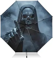 [PDZRMY] UV Protection Travel Umbrella Grim Rapper Gothic Compact for Rain and Sun - Auto Open and Close UPF 50+ Windproof Portable 46” Sun Umbrella for Women and Men