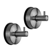 Suction Cup Hooks for Shower Towel Holder Black Stainless Steel Bathroom Show...