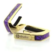 Thalia Exotic Shell Collection 24k Gold Finish Guitar Capo, Purple Paua Inlay