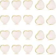 [SWJEWEL] Silicone Earring Backs Replacements Heart Shaped Locking Rubber Earring Backings Soft Clear Ear Safety Secure Backstops Stopper for Fish Hook Screw on Earring Studs Hoops 20PCS/10Pairs (Heart-Gold)
