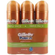 Gillette Fusion Hydra Sensitive Skin Shave Gel 3 x 195g