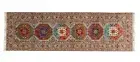 Waziri Carpet 80x260 Hand Knotted Runner Grey Edging Oriental Unique
