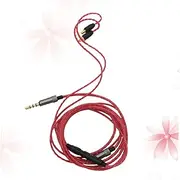 LIFKICH Upgrade Pure Earphone Cable for Audio Inline Microphone Wired Control Red