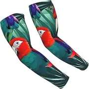 [FSCEV] Tropical Flower Parrot Sun Protection Arm Sleeves Outdoor Essentials Cooling Compression Golf Hiking Cycling