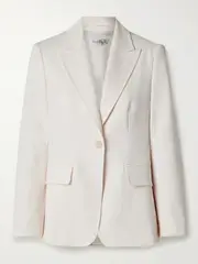 [Max Mara] Max Mara - Palchi Wool-twill Blazer - White - UK 14 UK 14 White