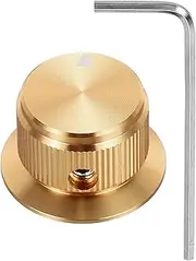 uxcell Aluminium Potentiometer Knobs 1/4" Volume Tone Control Top Hat Knobs with L-Type Hexagonal Wrench for Guitar Instruments Audio Mixer Amplifier Gold