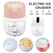 Electric Ice Crusher Mini Garlic Chopper Food Processor USB Rechargeable 300ml