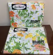 New - Lady Pepperell One Full and One Fitted Sheet No Iron Flowers Everywhere