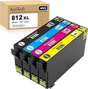 [ARTITECH] 812XL Ink Cartridges Compatible for Epson 812 Ink cartridges Replacement for Epson WF-3820 WF-3825 WF-4830 WF-4835 WF-7830 WF-7840 WF-7845 Printer (5) (BKCMY)