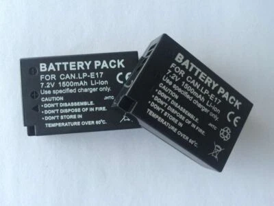 2x For Canon LP-E17 1500mah Battery EOS 77D M3 M5 800D 750D 760D T6i T6s