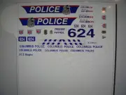 Columbus Ohio Police Vehicle Decals 1:64 two for one money