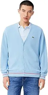 [Lacoste] AH9311-10 Men's Cardigan (Official) Rib Knit Stitched Cotton Cardigan