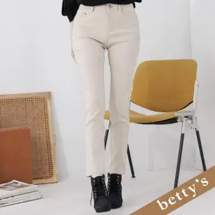 【betty’s 貝蒂思】素色顯瘦直筒長褲(卡其色)