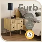 Furb Bedside Table with 2 Drawers Side Tables Nightstand Storage Cabinet