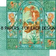 GRAPHIC 45 "VOYAGE BENEATH THE SEA" 12X12 PAPER 8 SHEETS OCEAN SCRAPJACK'S PLACE