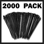 2000 PACK! Self-Locking Zip Cable Ties, 4" in 18lbs, Fencing Fence Garden Wraps