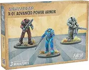 Modiphius Entertainment: Fallout: Wasteland Warfare - Unaligned: X-01 Power Armor - 3 Figures, Unpainted Miniatures, Scenic Bases, Tabletop Miniatures