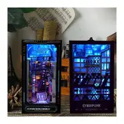 Book Nook Cyberpunk Style Hand 3D Dimensional Book Stand Model Ornaments Unzi...