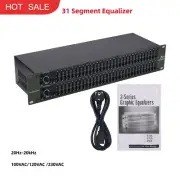 Dual 31 Segment Professional Equalizer 1/4" TRS f/KTV Bar Performance Tuning 231