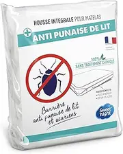 SWEET NIGHT - Full Mattress Cover 120 x 200 cm | Anti Bed Bug and Mite Protection | Renovated Mattress | Zip | No Chemical Treatment | EP. up to 20 cm