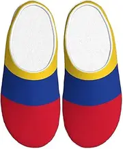 [EdWal] Flag of Colombia print Winter Warm Slippers Indoor Anti-skid Plush Slippers Relaxing at Home for Women Men