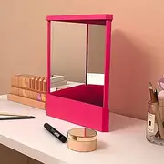 Small True Mirror, True Mirror Non Reversing, True Vanity Makeup Mirror, Non-reversing Real Me Mirrors, Triangular Fixed Table Mirror, Left & Right Not Reversed, for Makeup Vanity & Beauty(Purple)
